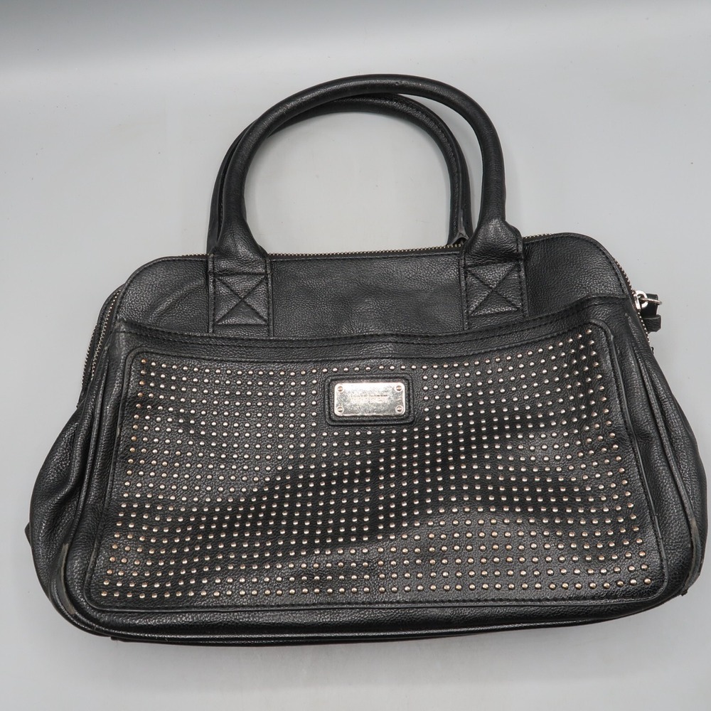 Nine West faux leather Black Hobo Bag Studded Handbag Shoulder Handbag
